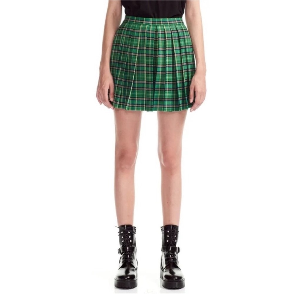 Maje Pleated Plaid Skort